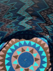 Wayuu Mochila Large 2 Toned Blue