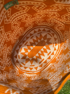 Wayuu Mochila Tote Orange and White