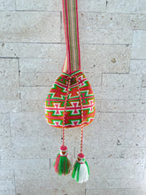 Load image into Gallery viewer, Wayuu Mochila Medium Pink and Green