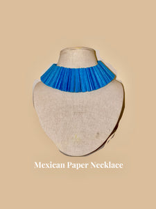 HANDMADE MEXICAN PAPER NECKLACE with leather tie